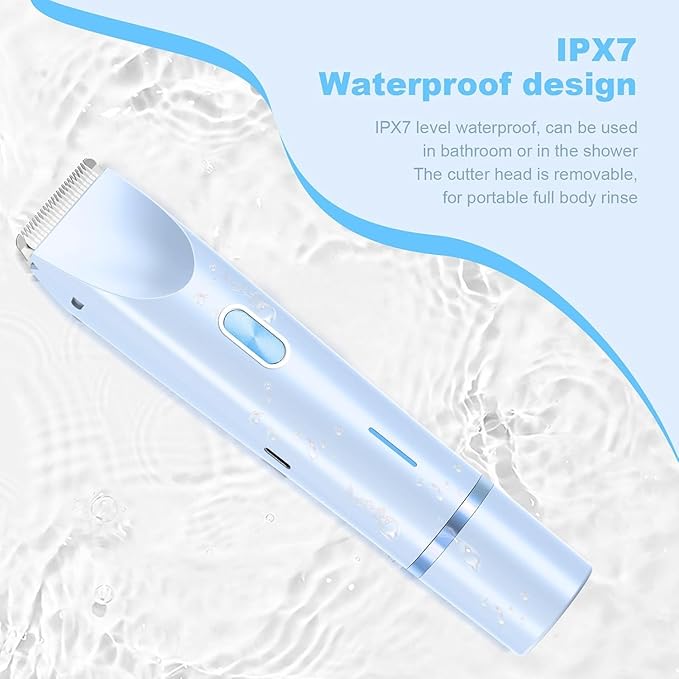 Bikini Trimmer for Women,Dermave Bikini Shaver,2-in-1 Electric Trimmer for Women(Light Blue)-VivaGrace Women