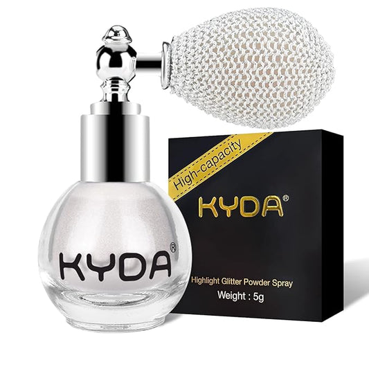 KYDA Highlighter Powder Spray, Glitter High Gloss Spray Shimmer Sparkle Powder Makeup Spray, for Face Body Cosmetic-Pearl White-VivaGrace Women