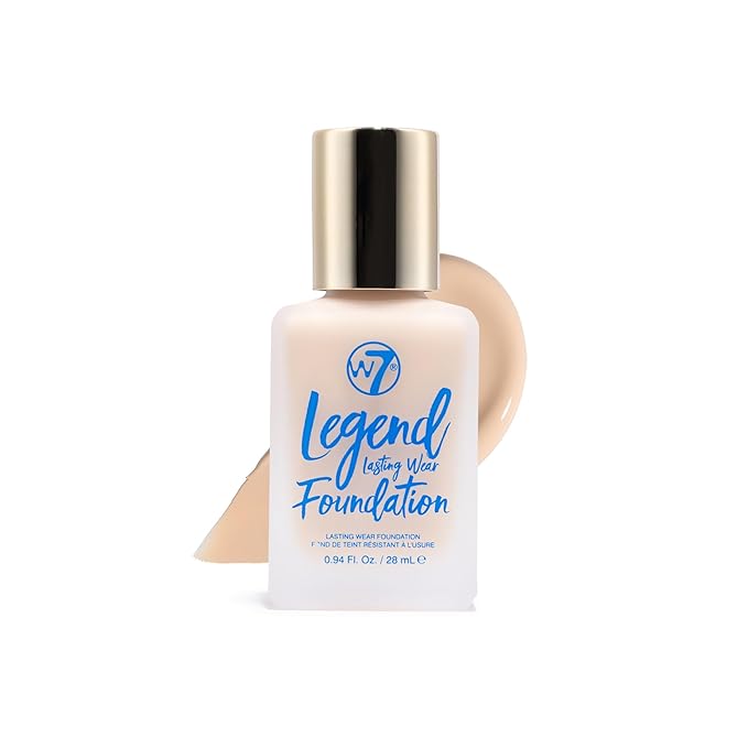 W7 Legend Foundation - Creamy Liquid Foundation for Poreless, Semi-Matte Medium Coverage - 28ml (Sand Beige)-VivaGrace Women