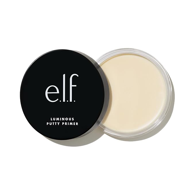 e.l.f. Luminous Putty Primer, Skin Perfecting, Lightweight, Silky, Long Lasting, Hydrates, Creates a Smooth Base, Illuminates, Plumps, Infused with hyaluronic acid and vegan collagen, 0.74 Oz-VivaGrace Women