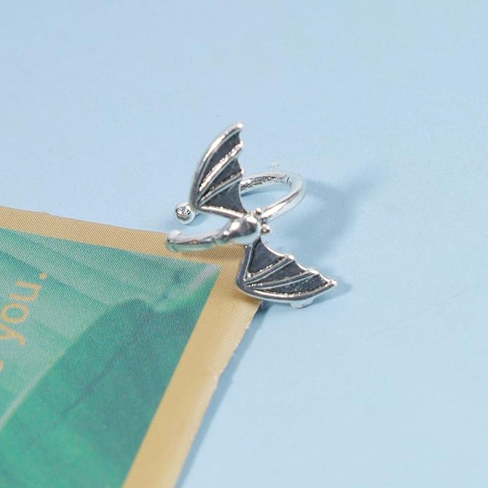 Gothic Bat Cuff Earrings Gold Bat Ear Cuffs Non Pierced Earrings Punk Animal Earrings Cool Vampire Earrings Jewelry for Women and Girls Gifts-VivaGrace Women