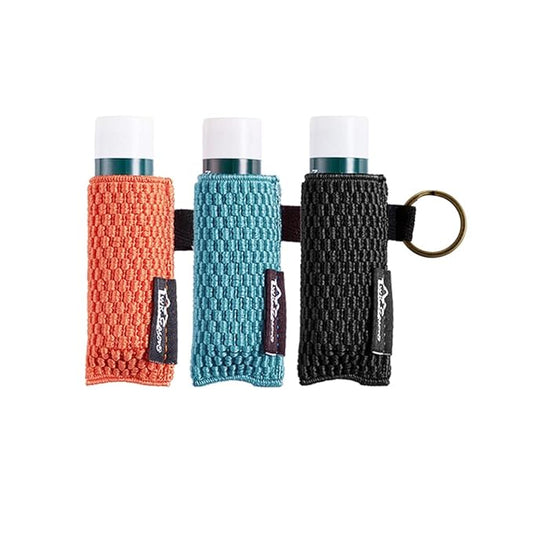WK IEASON Lip Balm Sleeves Holder Keychain 3pcs Clip on Chapstick Lipstick Sleeves Keychain Holder Pouch Tight-Knit Elastic Lipstick Sleeves Key Ring(Black/Jade/Orange)-VivaGrace Women