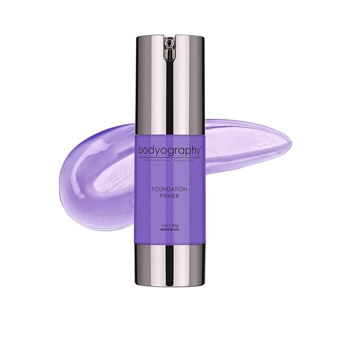 BODYOGRAPHY - Foundation Primer (Purple): Flawless Anti-Aging Salon Makeup Primer w/Vitamin E, A, Jojoba, Grapeseed Oil | Control Shine | Gluten-Free, Cruelty-Free, 1 oz.-VivaGrace Women