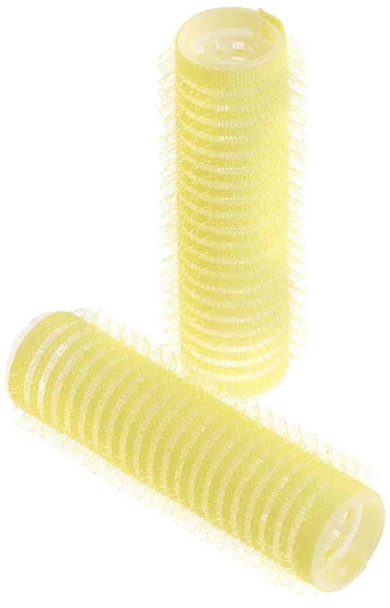Diane 1/2-Inch Self-Grip Hair Rollers for Root Lift, Soft Curls, Layer Definition, Lightweight and Reusable, Ideal for All Hair Types and Easy Styling, Yellow, 8 Count