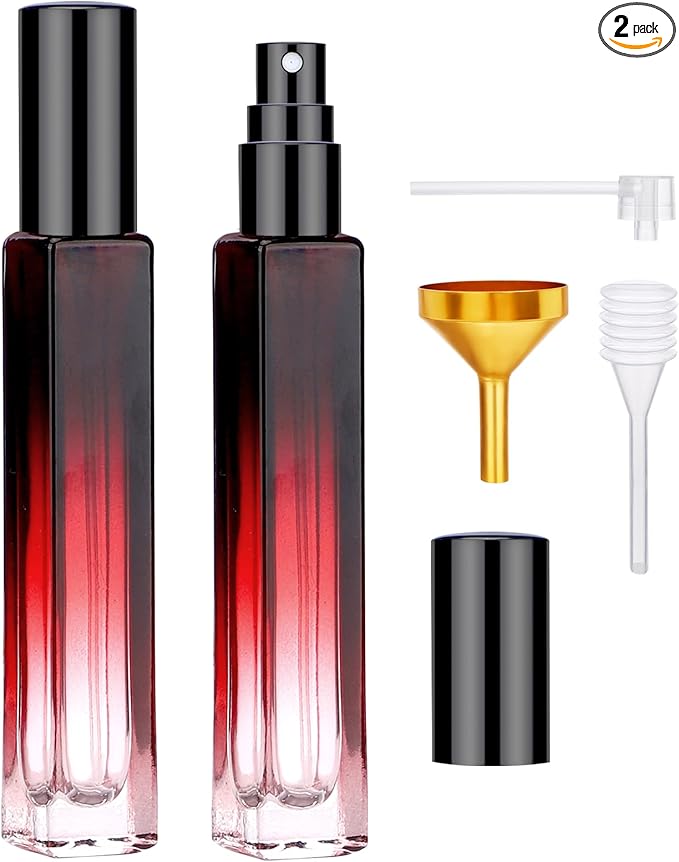 Segbeauty Travel Perfume Bottle Refillable, 2pcs 10ML Mini Glass Perfume Bottles Empty, Portable Cologne Spray Bottle Small Toiletries Cosmetic Supplies Sample Container Atomizer Travel Essential-VivaGrace Women