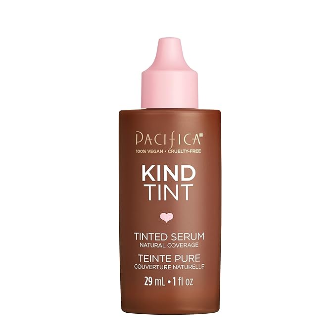 Pacifica Beauty Kind Tint Tinted Serum, Skincare, Vegan Collagen, Hyaluronic Acid, Vitamin C, Niacinamide, Caffeine, Hydrating, Lightweight Foundation, Natural Dewy Skin, Shade 02, 1 fl oz (1 Count)-VivaGrace Women