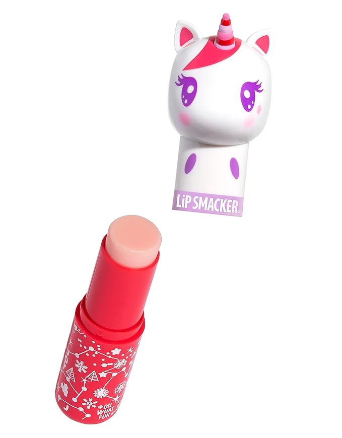 Lip Smacker Lippy Pals Unicorn Holiday, Flavored Moisturizing & Smoothing Soft Shine Lip Balm, Hydrating & Protecting Fun Tasty Flavors, Cruelty-Free & Vegan - Cotton Candy Dream-VivaGrace Women