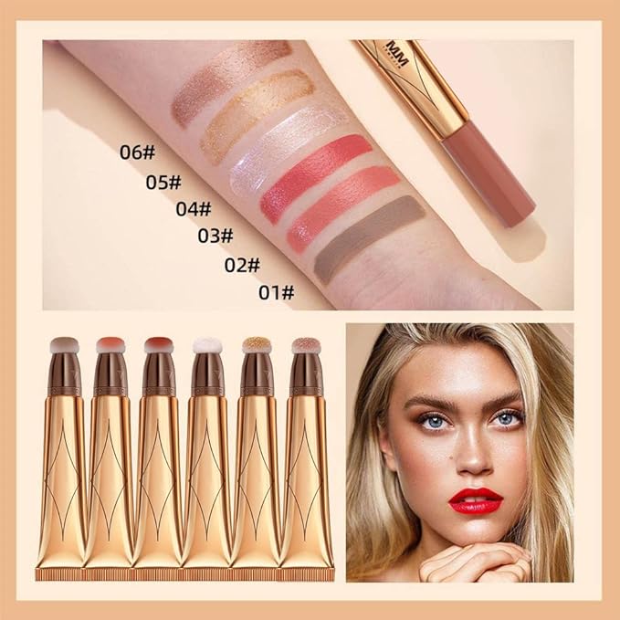 3 Color Contour Beauty Wand, Highlighter ，Blush，Face Concealer Contouring with Cushion Applicator Long Lasting & Smooth Matte Finish Liquid Illuminator Makeup Stick .(01#Contour +03#Blush+06#Highlighter)-VivaGrace Women