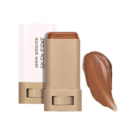 Multi-Use Foundation Stick Beauty Balm Serum Boosted Skin Tint, On-The-Go Tinted Solid Serum, Lightweight and Buildable Creamy Skin Tint Stick Makeup, Natural Finish(03#)-VivaGrace Women
