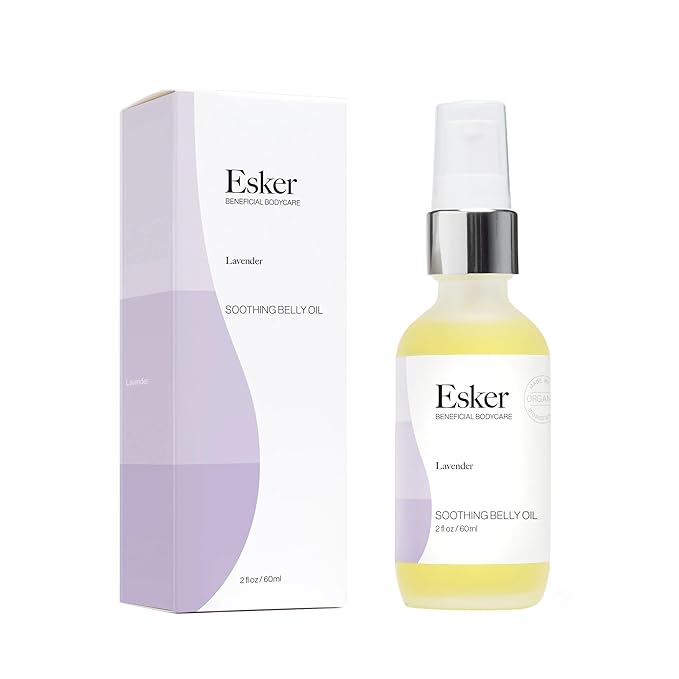 ESKER Natural Soothing Belly Oil | (2.0oz) | Plant-Based Formulated for Pre and Postpartum Skin | Designed to Fade Existing Stretch Marks and Prevent the Formation of New Ones | Cruelty Free-VivaGrace Women