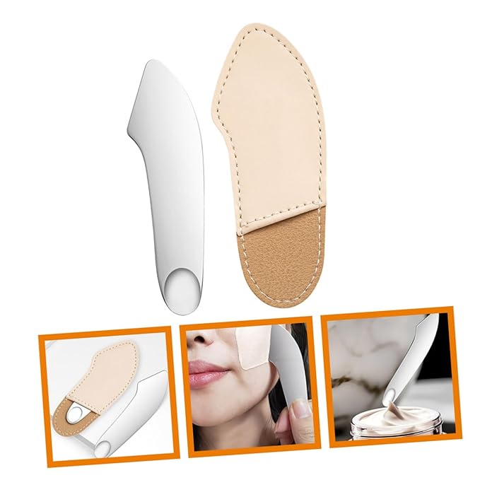 Beavorty Makeup Spatula Foundation Shovel Toning Stick Stainless Steel Liquid Foundation Scraper Makeup Tool (handheld Foundation Shovel Set Mirror Light Stainless Steel Mix-VivaGrace Women