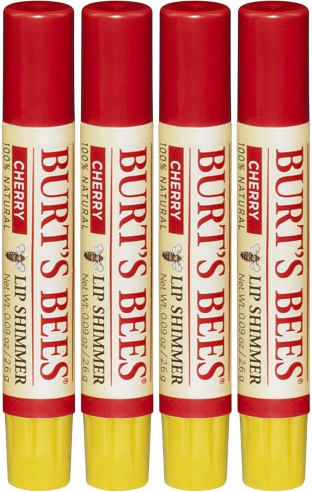 Burt's Bees Lip Shimmer, Cherry 0.09 Ounce (Pack of 4)-VivaGrace Women