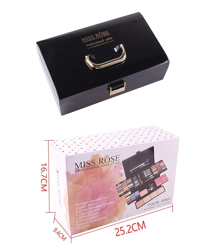 54 Colors All in one Makeup Gift Set Holiday Birthday Beauty Cosmetic Essential Starter Bundle Include 39 Eyeshadow Palette, 6 Blush, 6 Sponge Stick, 4 Compact Powder, 3 Lipstick, Eyeliner-VivaGrace Women