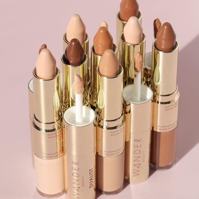 Wander Beauty Dualist Matte and Illuminating Concealer Makeup - Fair - Dual-Ended Matte Concealer Stick + Liquid Concealer - Full Coverage Concealer Brightens, Firms, & Hydrates Under Eyes -0.28 fl oz-VivaGrace Women
