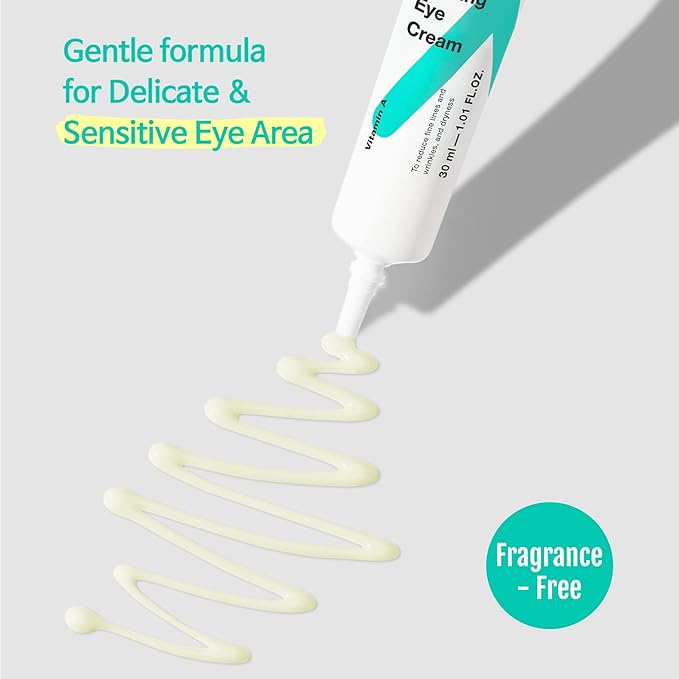 TIAM Vita A Bakuchiol Firming Eye Cream for Wrinkles, Anti-Aging, Dark Circles, and Puffiness, Fragrance-Free Under-Eye Treatment, 1.01 FL.OZ. / 30ml-VivaGrace Women