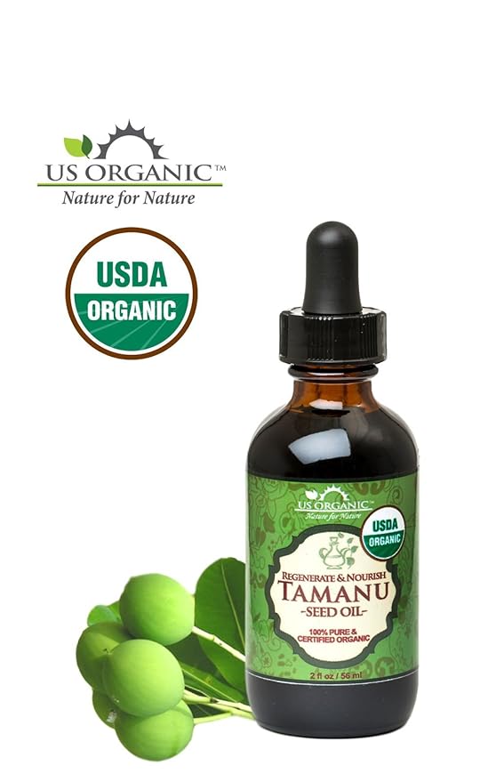 US Organic Tamanu Oil, USDA Certified Organic, 100% Pure Virgin Cold Pressed Unrefined, Dark Green Color, Sourced from Southeast Asia_Improved Cap_2oz (56 ml)-VivaGrace Women
