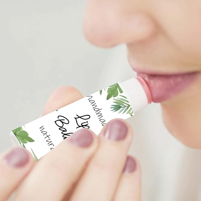 CRASPIRE 80Pcs 8 Styles Lip Balm Sticker Plant Butterfly Self-Adhesive Homemade Lip Balm Labels Vintage Square DIY Plant Label Stickers for Lip Balm Containers Cosmetics Lipsticks-VivaGrace Women