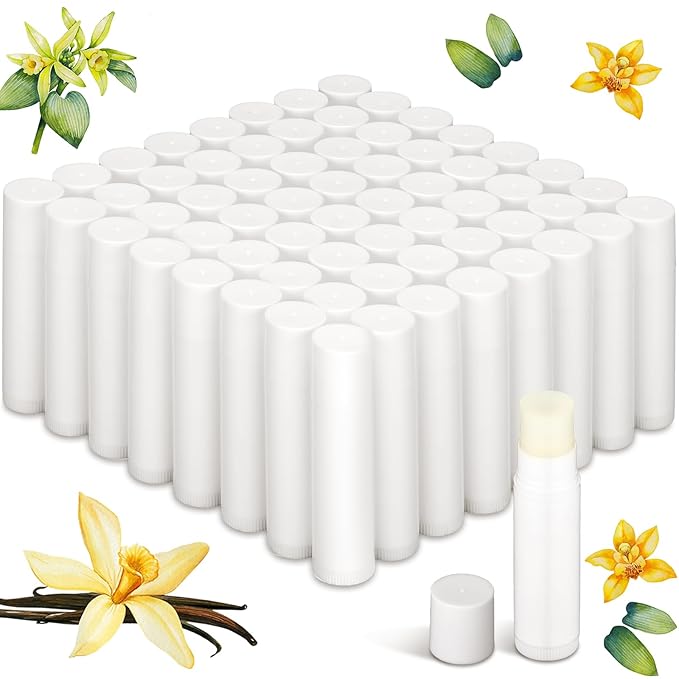 Demissle 150 Pcs Unlabeled Lip Balm Bulk Chapped Stick Blank Mini Lip Balm Gifts Moisturizing Lip Balms Favors for Women Homeless Wedding Bridal Shower Favors Baby Shower Guests Favors(Vanilla)-VivaGrace Women