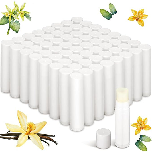 Demissle 150 Pcs Unlabeled Lip Balm Bulk Chapped Stick Blank Mini Lip Balm Gifts Moisturizing Lip Balms Favors for Women Homeless Wedding Bridal Shower Favors Baby Shower Guests Favors(Vanilla)-VivaGrace Women