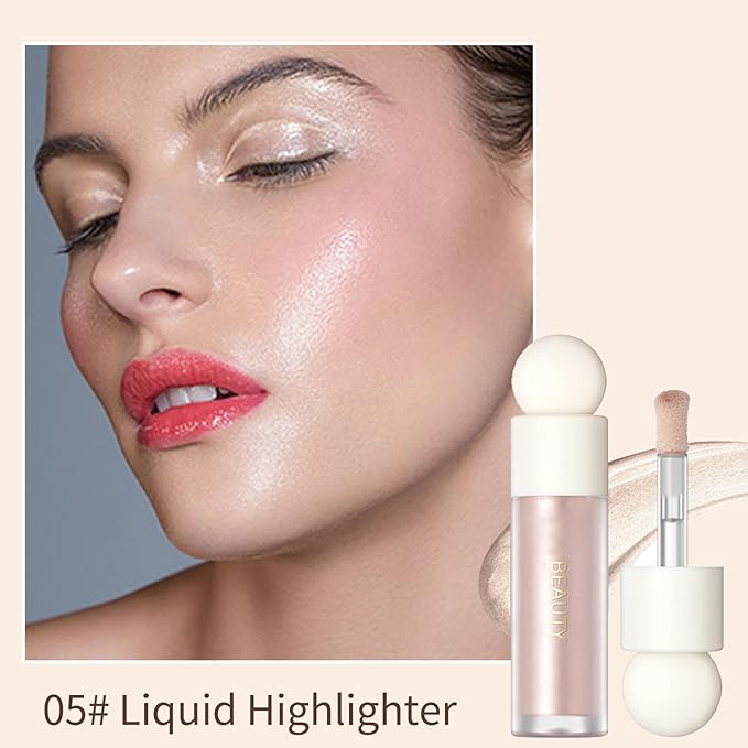 Erinde 3 Colors Liquid Highlighter Blush Contour Set, Natural Matte Face Blush Bronzer, Natural Glossy Liquid Illuminator for Face and Body, Lightweight Blendable Silky Smooth Texture, Cruelty-free-VivaGrace Women