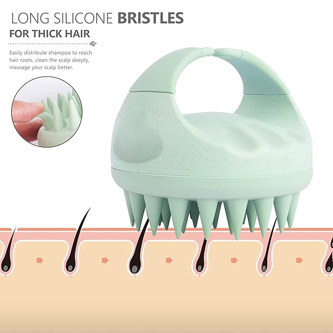 Sndyi 2 PCS Scalp Massager Shampoo Brush, Scalp Scrubber with Soft Silicone Bristles, Scalp Exfoliator for Dandruff Removal, Scalp Massager for Hair Growth, Wet Dry Hair Brush for Scalp Care-VivaGrace Women