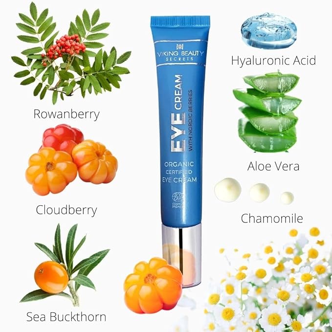 Eye Cream - Hyaluronic Acid and Nordic Berry Infused Eye Cream - Under Eye Cream for Reducing Dark Circles and Fine Lines - Hydrating Eye Cream for Daily Use-VivaGrace Women