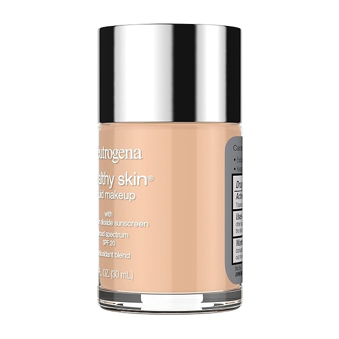 Neutrogena Healthy Skin Liquid Makeup Foundation, Broad Spectrum SPF 20 Sunscreen, Lightweight & Flawless Coverage Foundation with Antioxidant Vitamin E & Feverfew, 105 Caramel, 1 fl. oz-VivaGrace Women