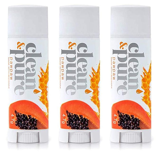 Lip Balm 3-Pack (Pawpaw) | Lip Care Set With 100% All Natural Beeswax and Vitamin E Oil | Flavored Lip Balm for Dry, Chapped Lips | Made in Australia …-VivaGrace Women