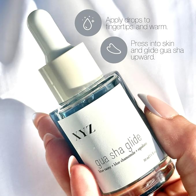 Gua Sha Glide Face Oil - Hydrating and Soothing Face Oil With Azulene Blue Tansy, Blue Chamomile + Squalene | Moisturizer, Face Oil and Soothing Agent for All Skin Types - 1 fl oz (30ml)-VivaGrace Women