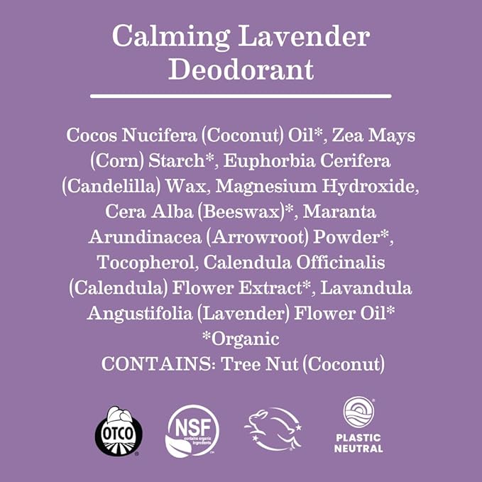 Earth Mama Calming Lavender Deodorant | Safe for Sensitive Skin, Pregnancy and Breastfeeding, Contains Organic Lavender, Calendula and Coconut Oil, No Baking Soda or Aluminum, 2.65-Ounce-VivaGrace Women