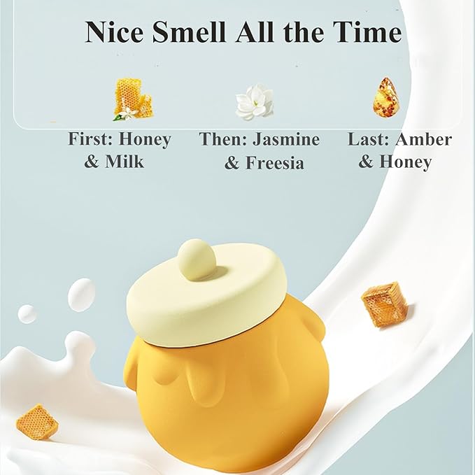 Honey Lip Mask, 3 In 1 Cute Hydrating Lip Mask for Women Girls, Honey Lip Balm with Wand, Milk Lip Masks for Dry Lips, Day and Night Night Lip Mask, Skin Care Lip Mask with Mirror-VivaGrace Women