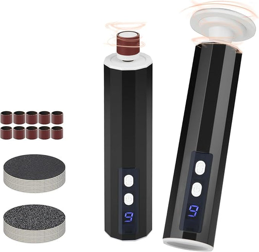 Electric Foot Callus Remover, Electric Foot File Speed Adjustment & Direction of Rotation Controller, Pedicure Tools for Feet with 20Pcs Replacement Sandpaper and 10Pcs Barrel Sandpaper-VivaGrace Women