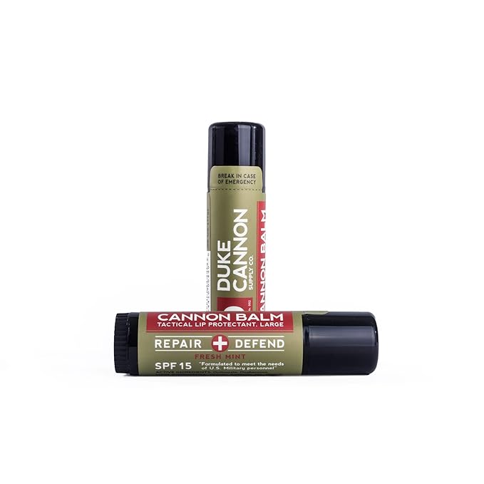 Duke Cannon Supply Co. - Tactical Lip Protectant Balm, Fresh Mint (3 Pack of 0.56 oz) Superior Performance Lip Protection Balm for Hard Working Men - Fresh Mint-VivaGrace Women