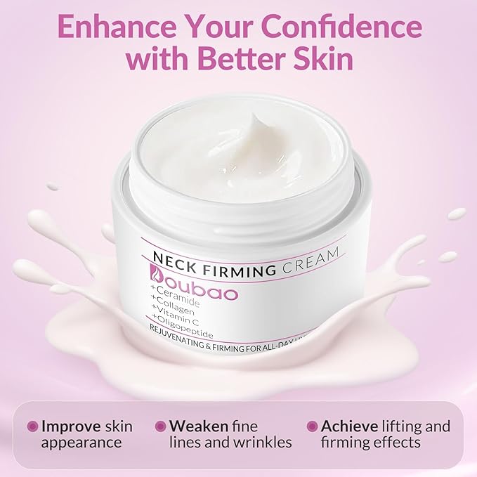 Neck Firming Creams for Tightening and Firming, Moisturizer Face Cream with Collagen, Hyaluronic Acid, Day & Night Anti-Aging Skin Tightening Cream Neck, Décolleté & Face – 1.7Fl Oz-VivaGrace Women