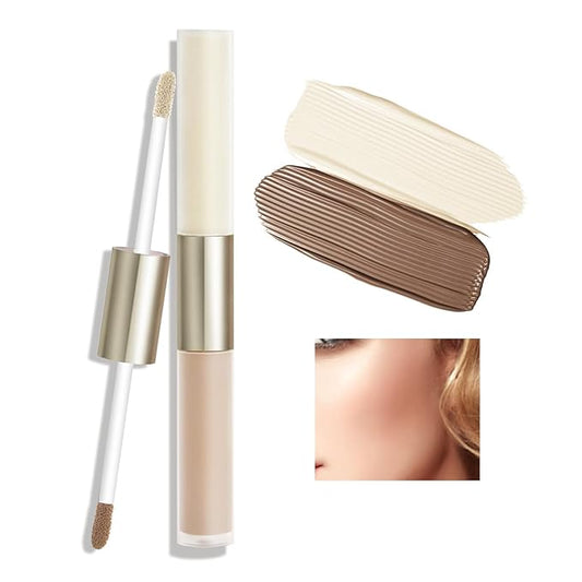 Boobeen Liquid Highlighter Contour Makeup, Face Highlighter Bronzer Stick, Silky Smooth Cream Face Illuminator Makeup Pen for Face & Body, Create a Natural Matte Finish, Lightweight, Long Lasting-VivaGrace Women