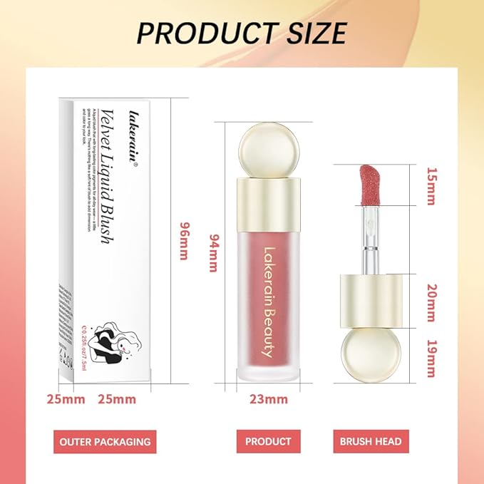 Soft Velvet Liquid Blush Face Makeup Matte Cream Blush for Cheek Weightless,Long-Lasting,Natural-Looking,Smudge Proof,Dewy Finish Skin Tint Blush Makeup(#05)-VivaGrace Women