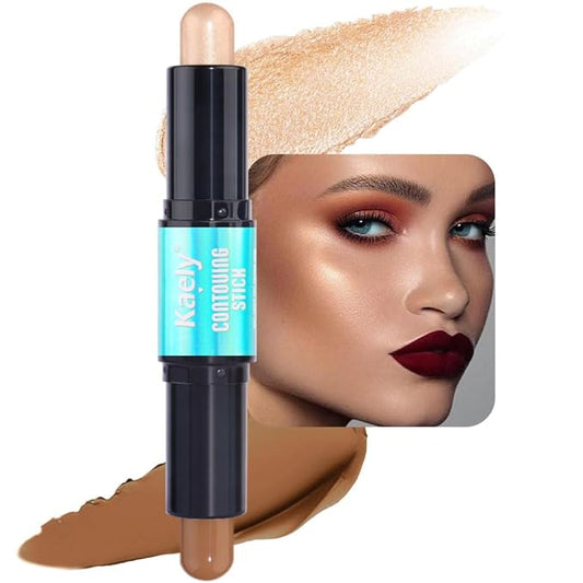 evpct 2in1 Face Shaping & Contouring Stick Cream Contour Concealer Bronzer Stick Makeup Kit for Beginner Face Highlighter Makeup Stick contorno maquillaje de maquillaje profesional,NEW Medium Tan-VivaGrace Women