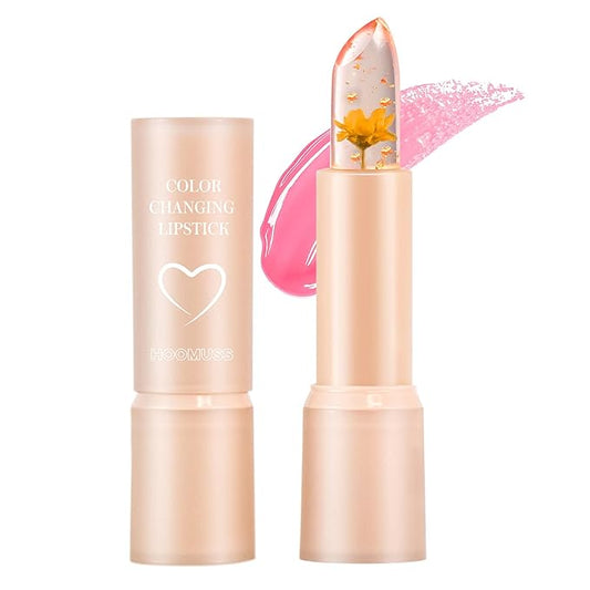 Flower Lip Balm - Color Changing Lipstick Jelly Lip Stain for Perfect Pink Shade, Unique pH Lip Balm for Your Lips, Clean & Vegan Flower Balm (Yellow Flower)-VivaGrace Women