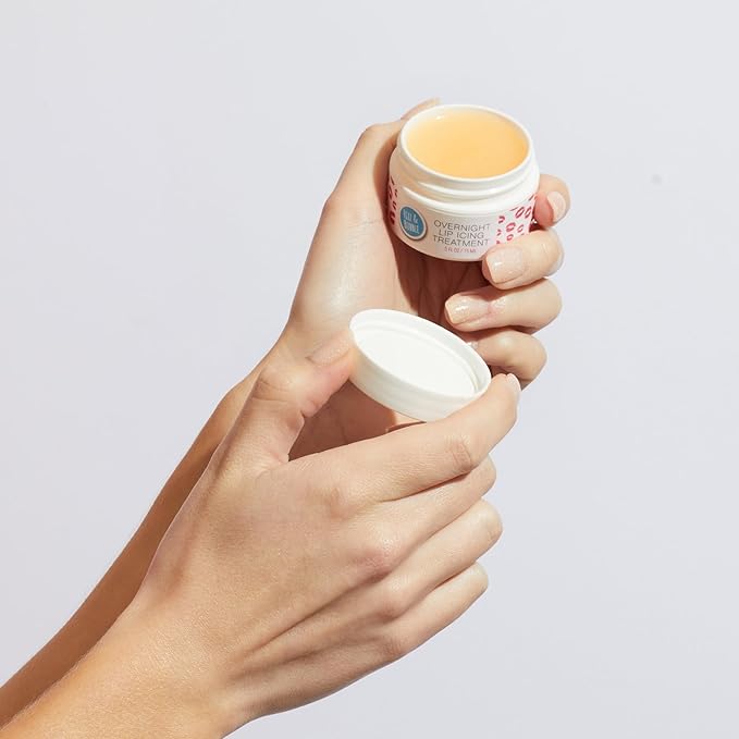 Fizz & Bubble Overnight Lip Icing Treatment with Vitamin E, Shea Butter, Hyaluronic Acid, Beeswax & More - Coconut & Peach - 0.5 Fl Oz-VivaGrace Women