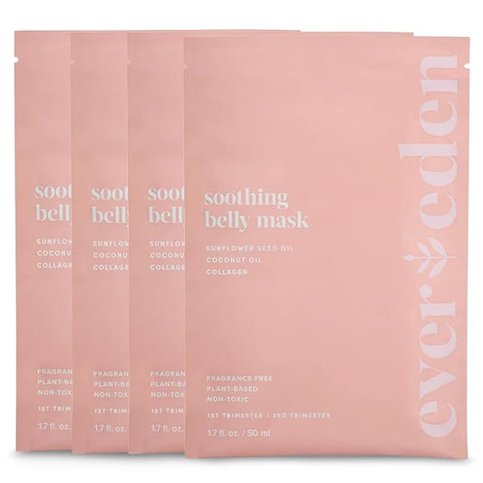 Evereden Soothing Belly Mask - 4 Belly Masks for Pregnant Women 2nd & 3rd Trimester - Hydrating, Nourishing, & Soothing Pregnancy Skin Care Belly Masks - Clean & Vegan Pregnancy & Maternity Products-VivaGrace Women
