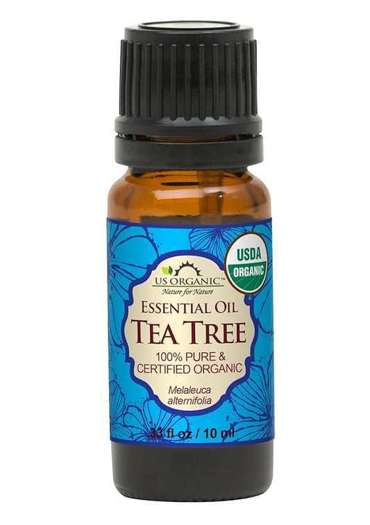 US Organic 100% Pure Tea Tree Essential Oil - USDA Certified Organic, Steam Distilled, Sourced from South Africa, Undiluted, Non-GMO (10 ml (Pack of 1))-VivaGrace Women