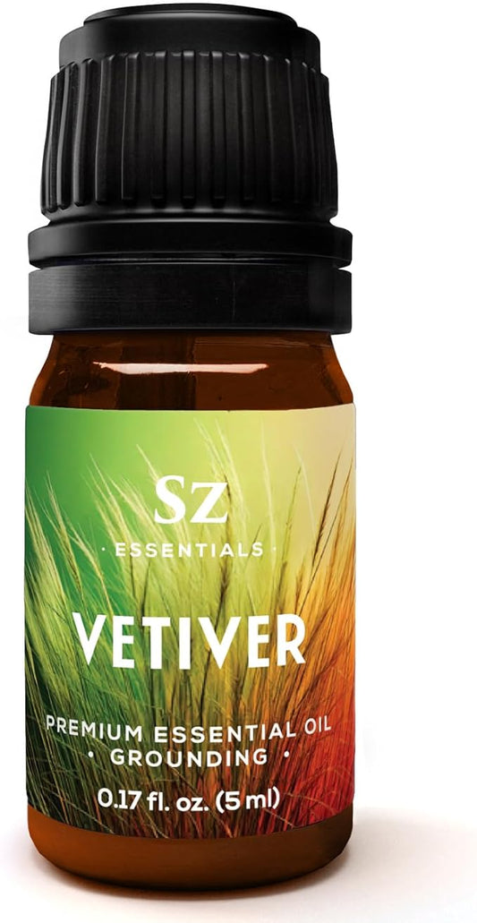 Vetiver Essential Oil - 100% Pure, Premium & Natural - Undiluted - Sweet, Earthy, Woody and Grassy Scent with Smoky grounding Undertones- Therapeutic Grade & Vegan - 1/6 oz. (5 mL)-VivaGrace Women