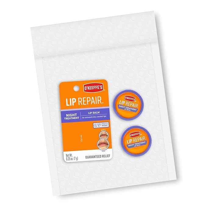 O'Keeffe's Lip Repair Night Treatment Lip Balm, 0.25 Ounce Jar, (Pack of 2)-VivaGrace Women