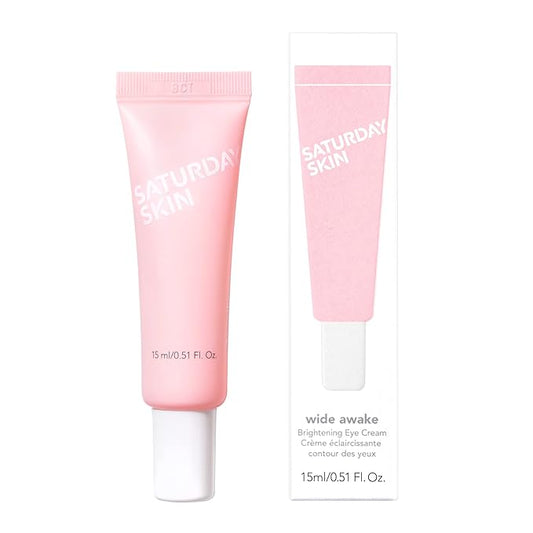 Saturday Skin Wide Awake Brightening Cream Illuminating Eye Cream for Wrinkles, Puffy Eyes + Dark Circles Lightweight, Moisturizing, Deeply Hydrates(0.51 Fl Oz (15ml))-VivaGrace Women