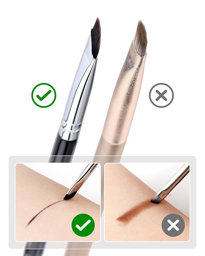 Eyeliner Brush, EIGSHOW Sickle Angled Gel Eyeliner Makeup Brush for Precise Eye Liner, Eyebrow, Eyelid with Ultra Thin Curved Vegan Bristles (E865)-VivaGrace Women