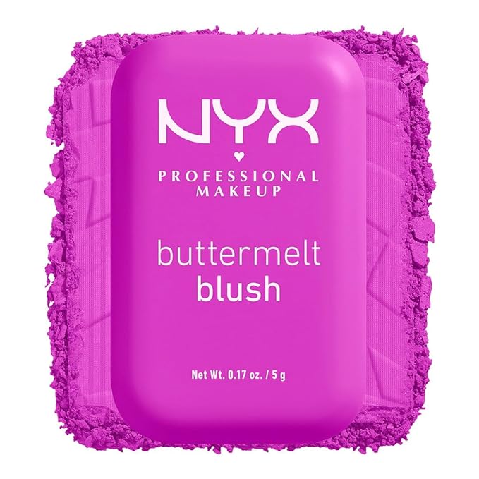 NYX PROFESSIONAL MAKEUP Buttermelt Powder Blush, Fade and Transfer-Resistant Blush, Up to 12HR Make Up Wear, Vegan Formula - All The Butta-VivaGrace Women