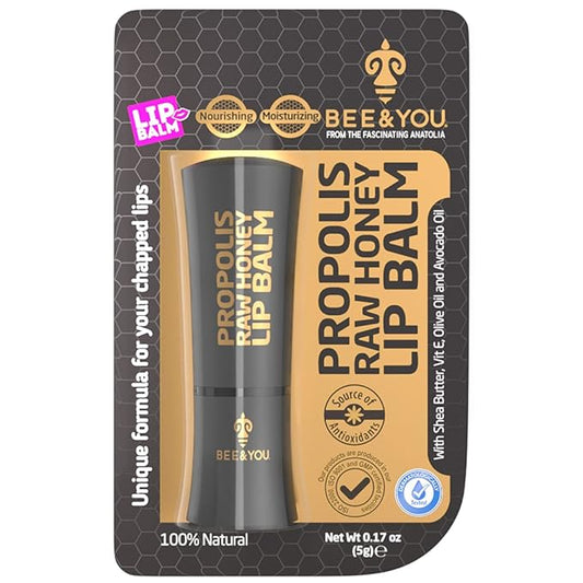 Bee and You 100% Natural Moisturizing Lip Balm, Chapstick, Chapped Lips Treatment Severe, Beeswax with Propolis Extract, Raw Honey, Vitamin E, Shea Butter, Non GMO, Gluten Free, 5g-VivaGrace Women