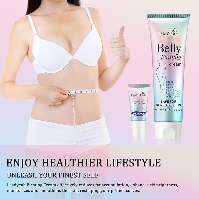 B Flat Belly Firming Cream - Moisturizing, Lifting, Firming for Stomach, Thighs and Butt, Body Lotion gift for Women and Men, 125 ML +5 ML-VivaGrace Women