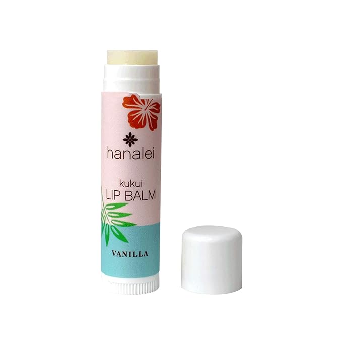 Hanalei Lip Balm and Moisturizer - Natural Kukui Oil and Beeswax Lip Moisturizer to Hydrate and Replenish Dry, Chapped Lips - Made in USA - Vanilla-VivaGrace Women