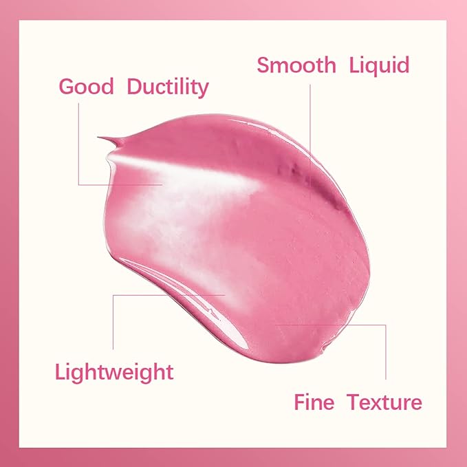 Erinde 2 Colors Liquid Highlighter and Blush Set, Natural Matte Face Blush, Natural Glossy Liquid Illuminator for Face and Body, Lightweight Blendable Silky Smooth Texture, Cruelty-free-VivaGrace Women